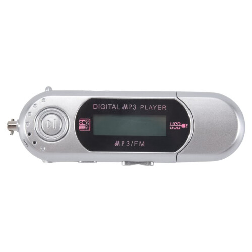 MP3 Player USB 2.0 Small Flash Drive Multilanguage LCD Music Player with 3.5mm Audio Jack Automatic Shutdown(A)