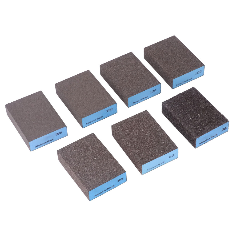 7Pcs Wet Dry Grits Sanding Sponge Set 36-220 For Metal Wood Auto 6951384024424