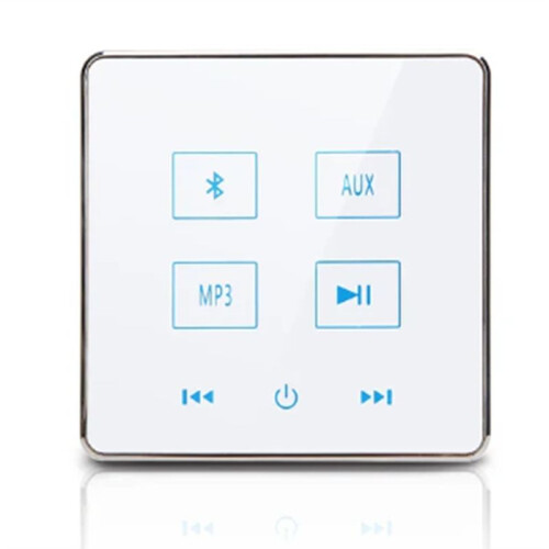 Home Theater  Wall Amplifier Touch Screen Music Panel Home Background Audio System Support USB TF Card(White)