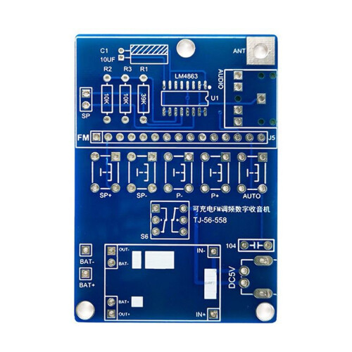 FM Radio Receiver Electronic Welding Kit LCD Display DIY Electronic for Self Assembly and Soldering Practice, C-Kit 1