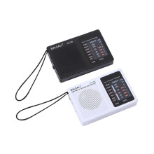 BAIJIALI Receptor de Radio Radio Retro Versátil FM AM Banda de Onda Completa Radio Portátil para Acampar Al Aire Libre Negro