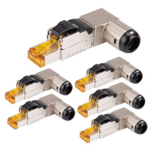 6PZ RJ45 Spina da Campo nel Lega di Zinco con Schermatura Completa Connettore di Terminazione di Campo CAT8 STP Ad Angolo di 90 Gradi Tipo Senza