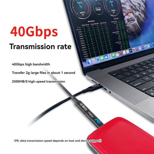 USB C OTG Adapter Type C to USB Type-C 40Gbps 240W Digital Display OTG Adapter Data Transfer Adapter Black 2