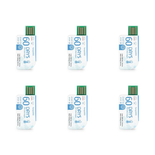 6Pcs TempU05s USB Temperature Data Logger 60 Day Single Use Temperature Analyzer PDF Report USB Temperature Logger