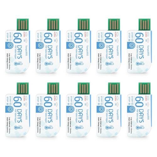 10Pcs TempU05s USB Temperature Data Logger 60 Day Single Use Temperature Analyzer PDF Report USB Temperature Logger