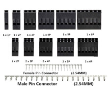 1240Pcs Dupont Connector 2.54mm,Dupont Cable Jumper Wire Pin Header Housing Kit,Male Crimp Pins+Female Pin Connector