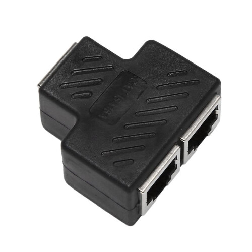 2 Port RJ45 Splitter Adapter LAN Network Ethernet Extender Connector Plug Lot 5pcs 2