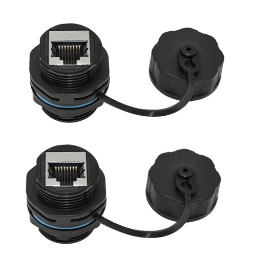 6PCS RJ45 Panel Mount Coupler, IP68 Shielded Industrial Panel Mount Ethernet LAN Through Connector for CAT6/CAT5E/CAT5 1