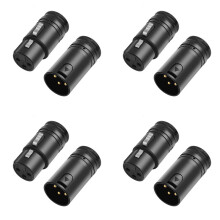 8X Adattatore per Microfono XLR Compatto Maschio e Femmina Regolabile A 90 Ad Angolo Retto, Connettore per Saldatura XLR A 3 Pin, Estremità XLR A 3