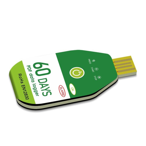 Digital Miniature High Accuracy Data Logger Temperature Sensor for Cold Chain Transport with Alarm USB Socket,60 Days 2