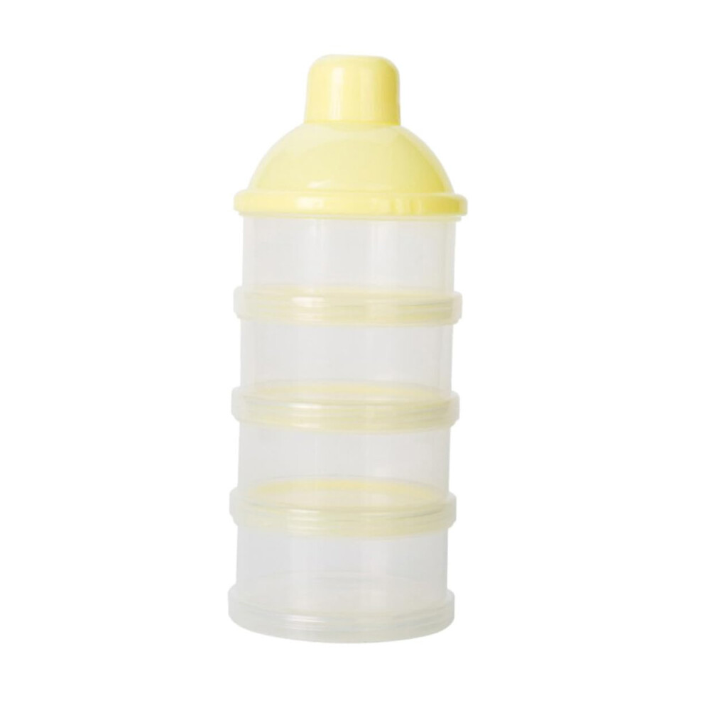Baby Formula Dispenser With Stackable Detachable Compartments, Travel Milk Powder Container Yellow