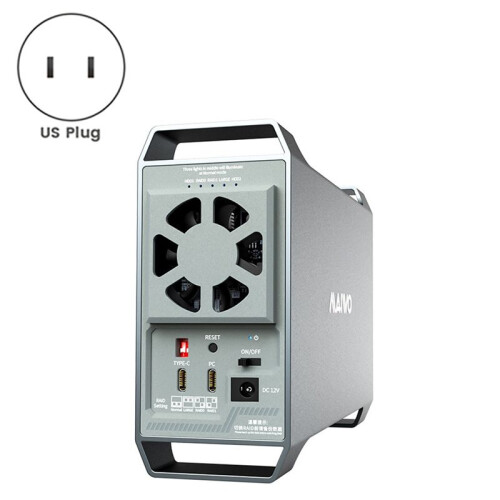 MAIWO 10Gbps Dual Bay 3.5 Polegadas Gabinete de Disco Rígido Externo com 4  Controle Inteligente de Temperatura para HDD de 2,5/3,5 Polegadas 1