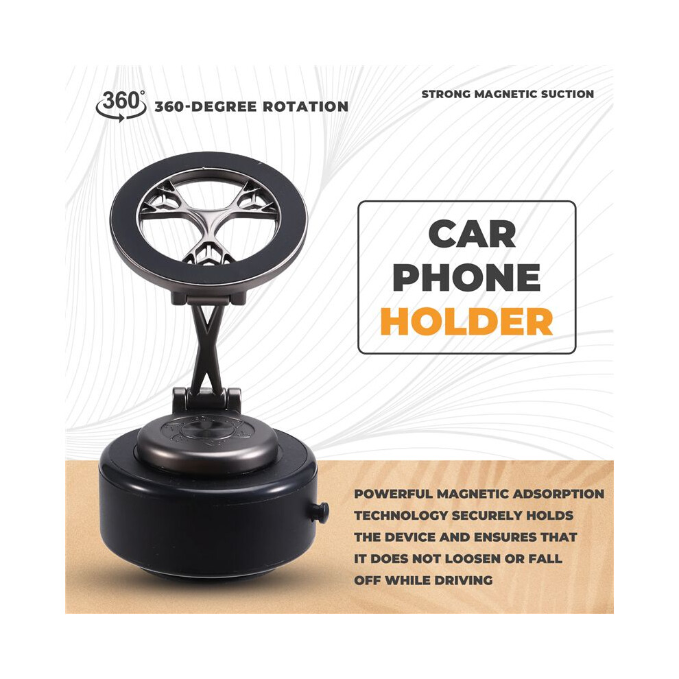 Spactz Car Phone Holder Magnetic Mount 360 Rotating Vacuum Adsorption Strong Magnet Universal Navigation Phone Suction Bracket