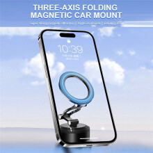 Car Phone Holder Vacuum Suction Foldable and Rotatable Magnetic Adsorption Bracket Universal Navigation Phone Holder,B