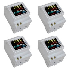 4X Din Schiene AC Monitor 6IN1 250-450V 100A Spannung Strom Leistungsfaktor Aktiv KWH Elektrische Frequenzmesser VOLT AMP