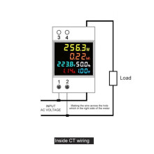 4X Din Rail AC Monitor 6IN1 250-450V 100A Voltage Current Power Factor Active KWH Electric Frequency Meter VOLT