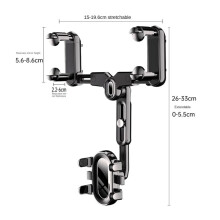 Universal Car Rearview Mirror Phone Holder 360 Degree Rotation Car Phone Holder Stand Dash Cam GPS Smartphone Bracket
