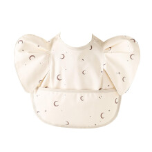 Waterproof Baby Feeding Bib with Large Food Catcher, Adjustable Fit, EasyClean Elephant Ear Design