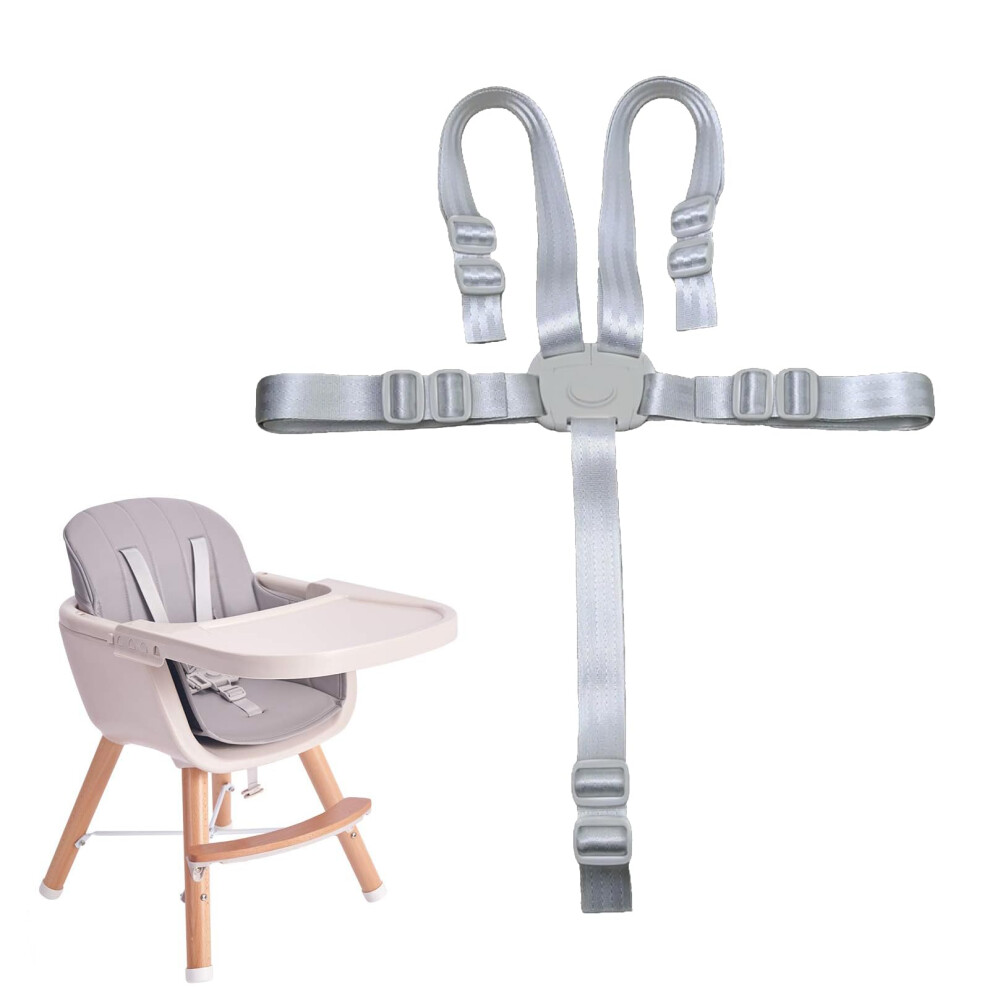Child Safety Harness 5 Point Adjustable Strap For Chair Stroller Pram And Dining Chair Grey 9053599530657