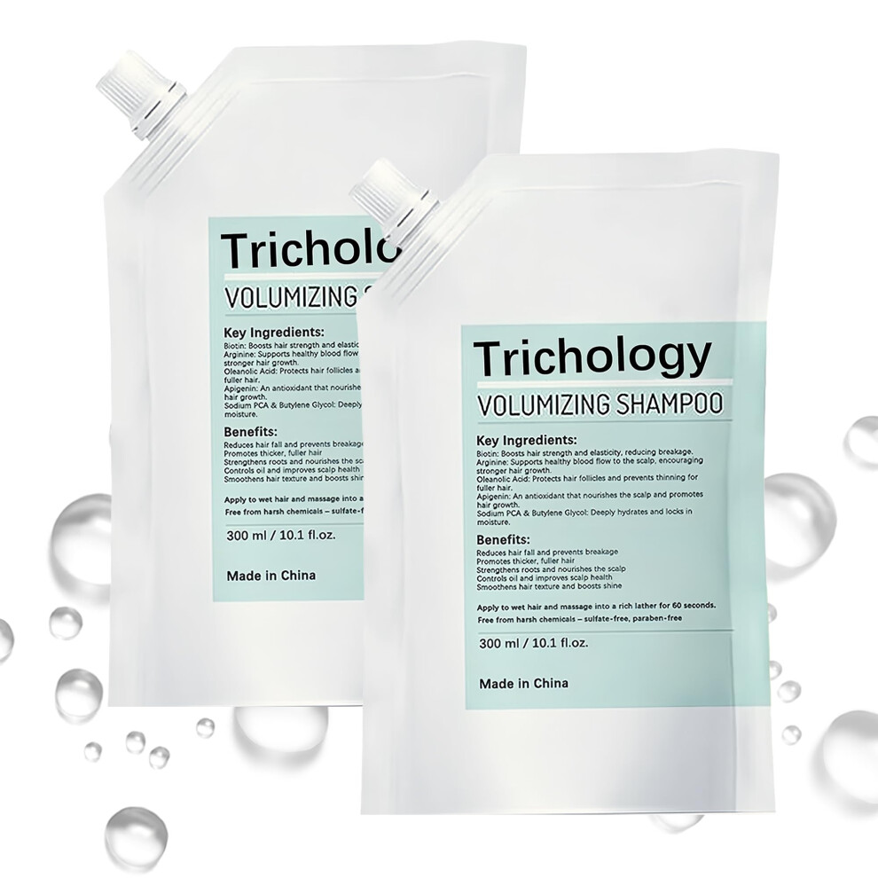 Hair Growth Shampoo with Biotin, Sulfate, Scalp Nourishment, Reduces Breakage, 300ml (2pcs)