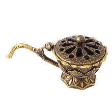 Flower Design Incense Burner Art Hollow Ceramic Incense Stand Vintage Ash Lid Holder Coil Burner Decoration