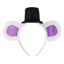 Soft Plush Bear Ear Headband for Women, White Cute Design with Secure Elastic Fit for Cosplay Party