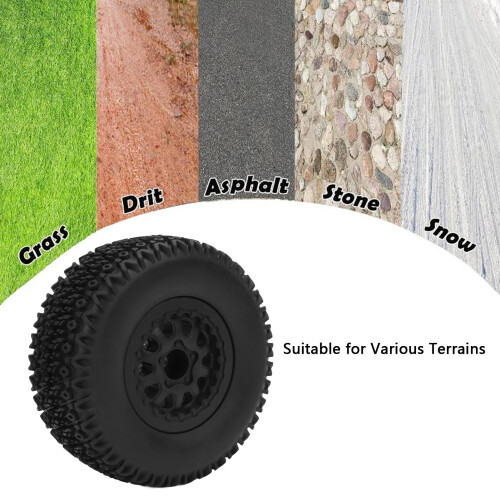4 pezzi ruota RC, 110 mm  45 mm, mozzo da 12 mm, nero 2