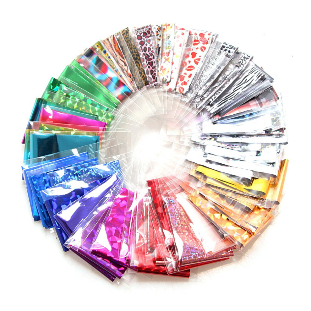 30pcs Nail Art Foil Stickers Set for DIY Glitter Manicure, Easy Transfer Foils with LongLasting Shine