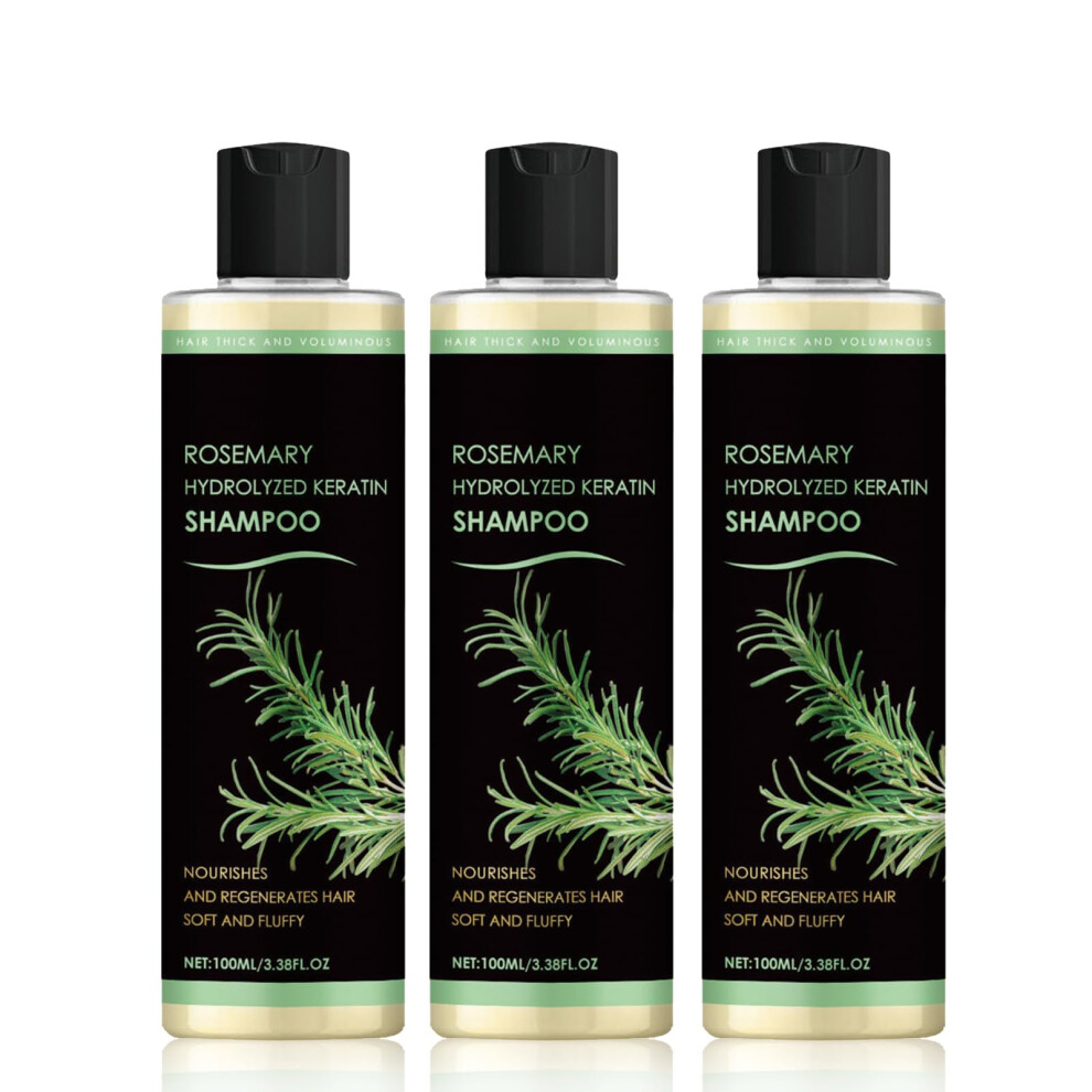 Rosemary Hair Growth Shampoo Set with Keratin, Sulfate , Reduces Hair Loss and Thickens Hair 3PC