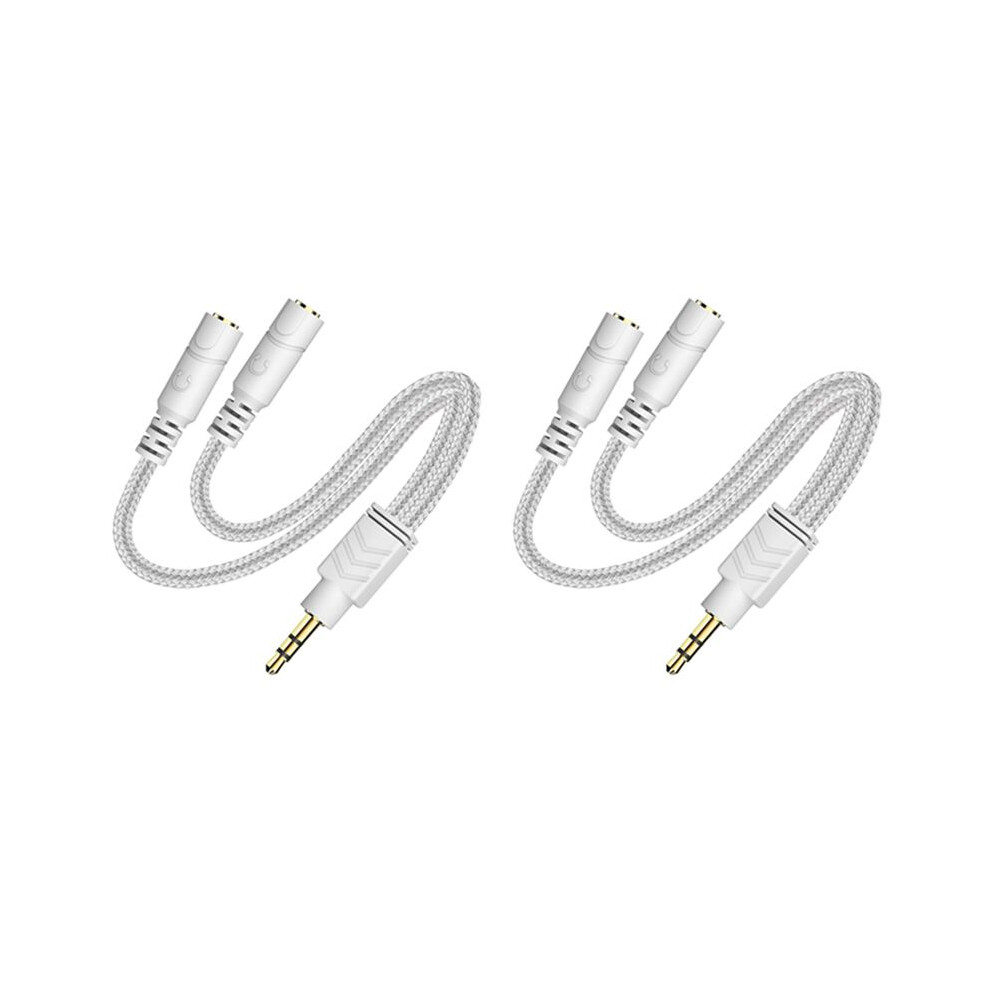2X Headphone Splitter, Aux Splitter Cable For Headset Knitted 3.5Mm Splitter 2-Way Audio Splitter Stereo Audio Y Cable 4713114524992