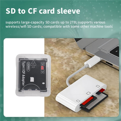 to Type I CF Adapter SDHC SDXC MMC to Standard Compact Flash Type I Thin Memory Card Converter Cardreader for Camera 2