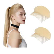 2PCS Hair Volume Insert with Comb Base for Instant Beehive Updo Styling, Beige Large