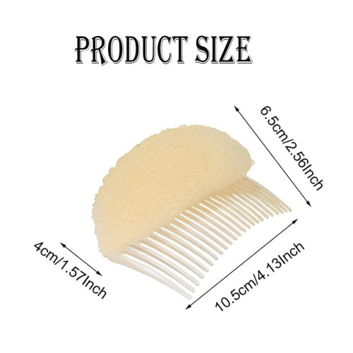 2PCS Hair Volume Insert with Comb Base for Instant Beehive Updo Styling, Beige Large 1