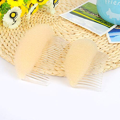 2PCS Hair Volume Insert with Comb Base for Instant Beehive Updo Styling, Beige Large 2