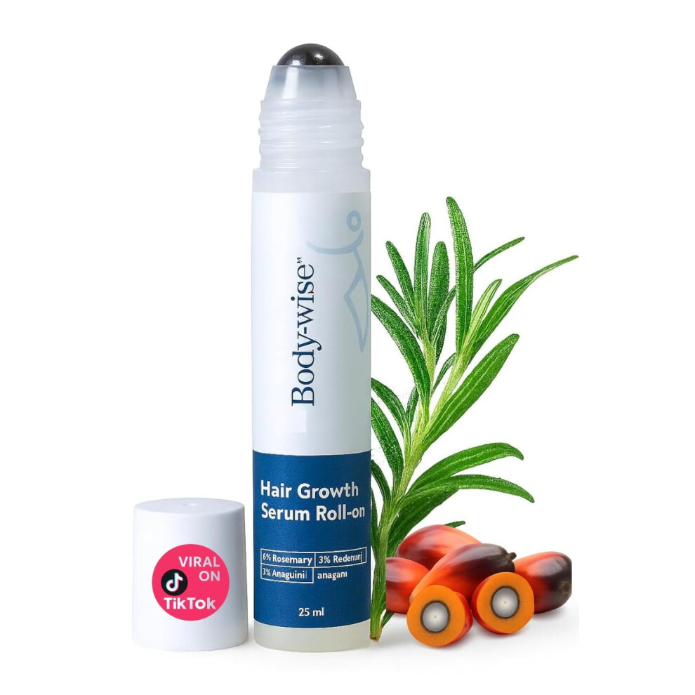Hair and Beard Growth Serum with Rosemary Redensyl Anagain Roll On Boosts Density Strengthens Roots