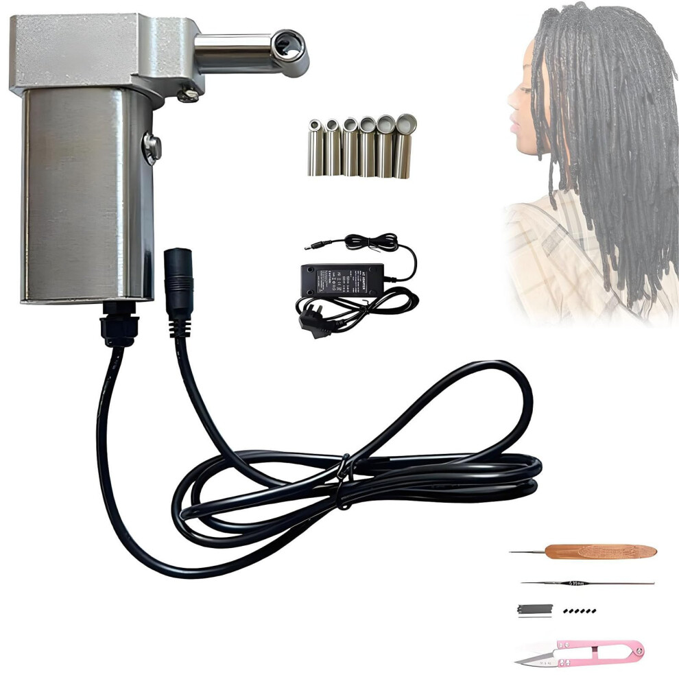 Automatic Dreadlock Machine with 6 Replacement Heads, Adjustable Speed and Stainless Steel Parts