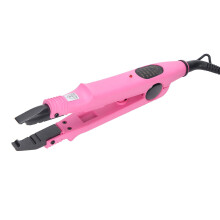 Professional Pink Keratin Fusion Hair Extension Iron 210C with PTFE Heating Plate and US Plug