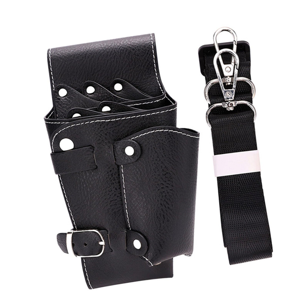 Hairdressing Scissor Organizer Waterproof Pu Multi Slot Barber Tool Storage Pouch With Strap 9053599532545