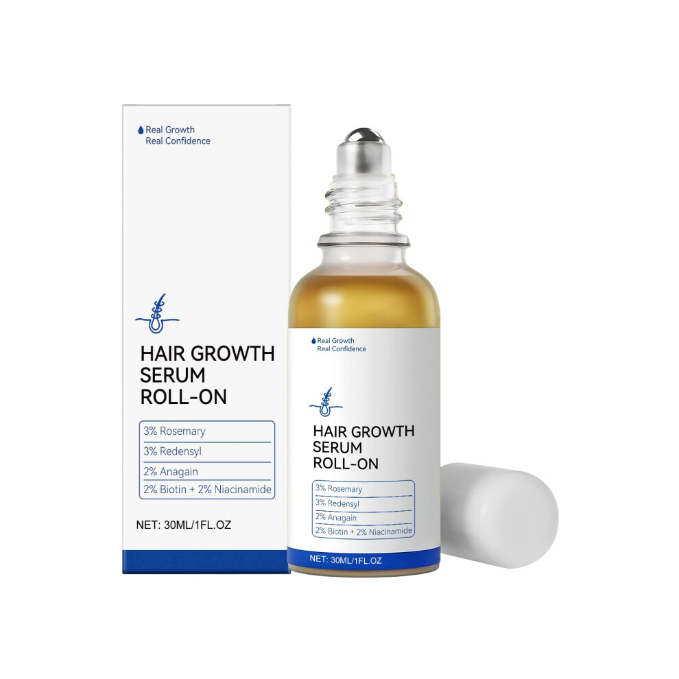 Hair Growth Serum with Rosemary Biotin Redensyl AnaGain RollOn for Thinning Hair Fine or Dry Hair