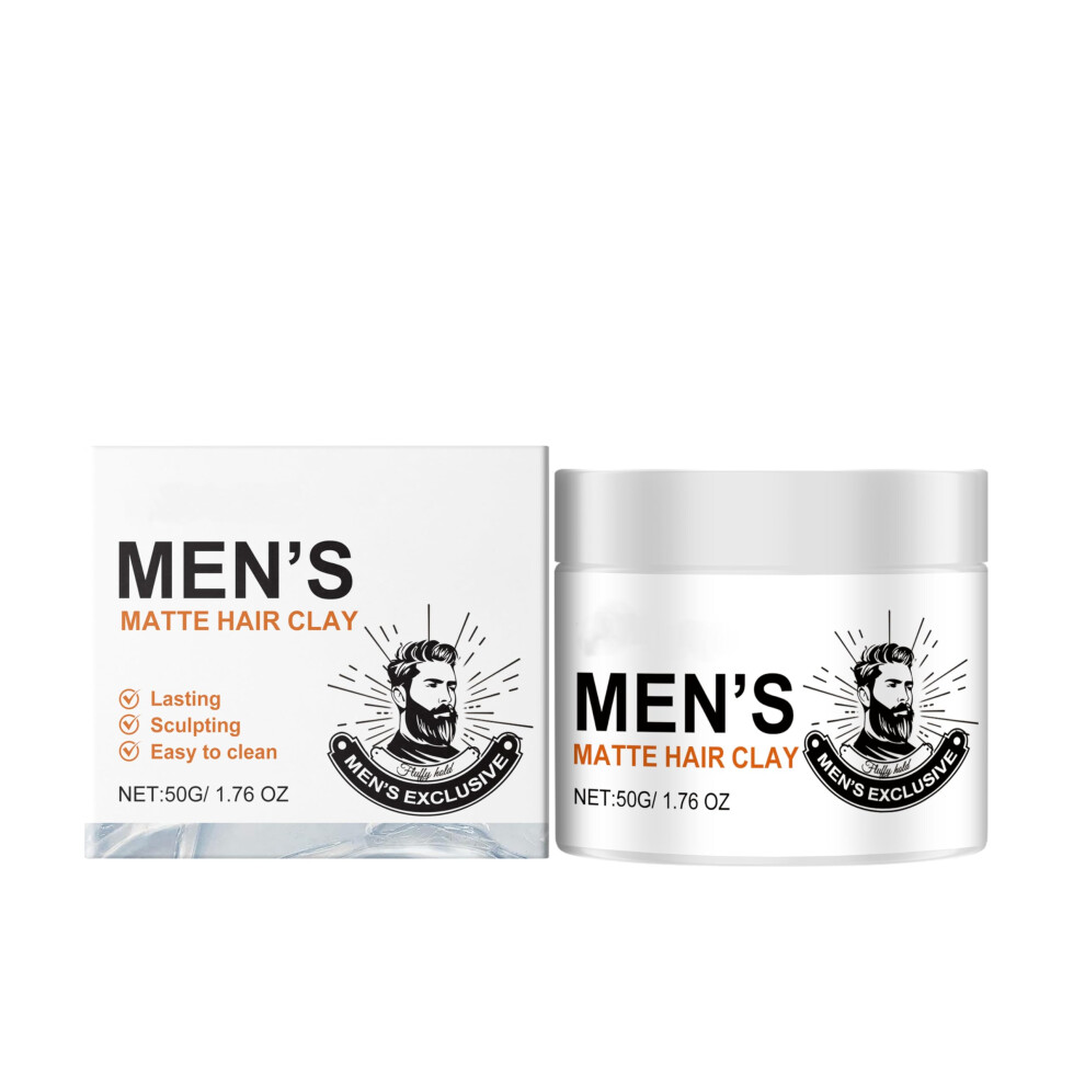 Matte Hair Clay for Men, Strong Hold NonGreasy Styling Clay with Natural Matte Finish, 1.76 oz