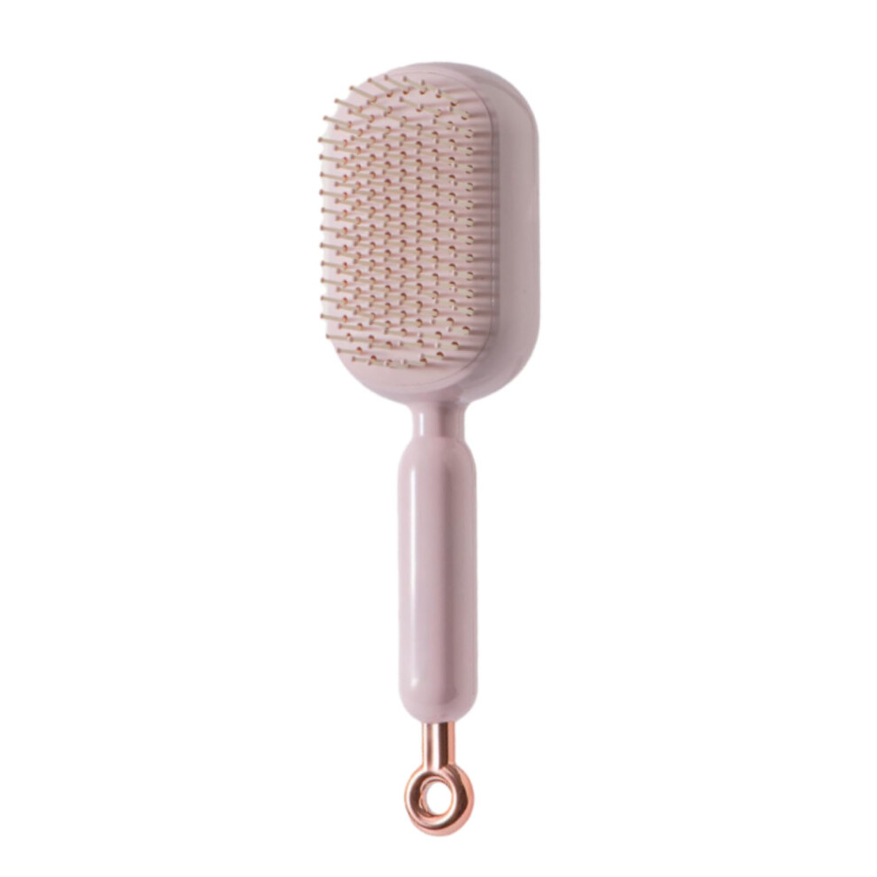 Detangling Hair Brush with Retractable Bristles and Scalp Massage, Pink Air Cushion for Smoothing