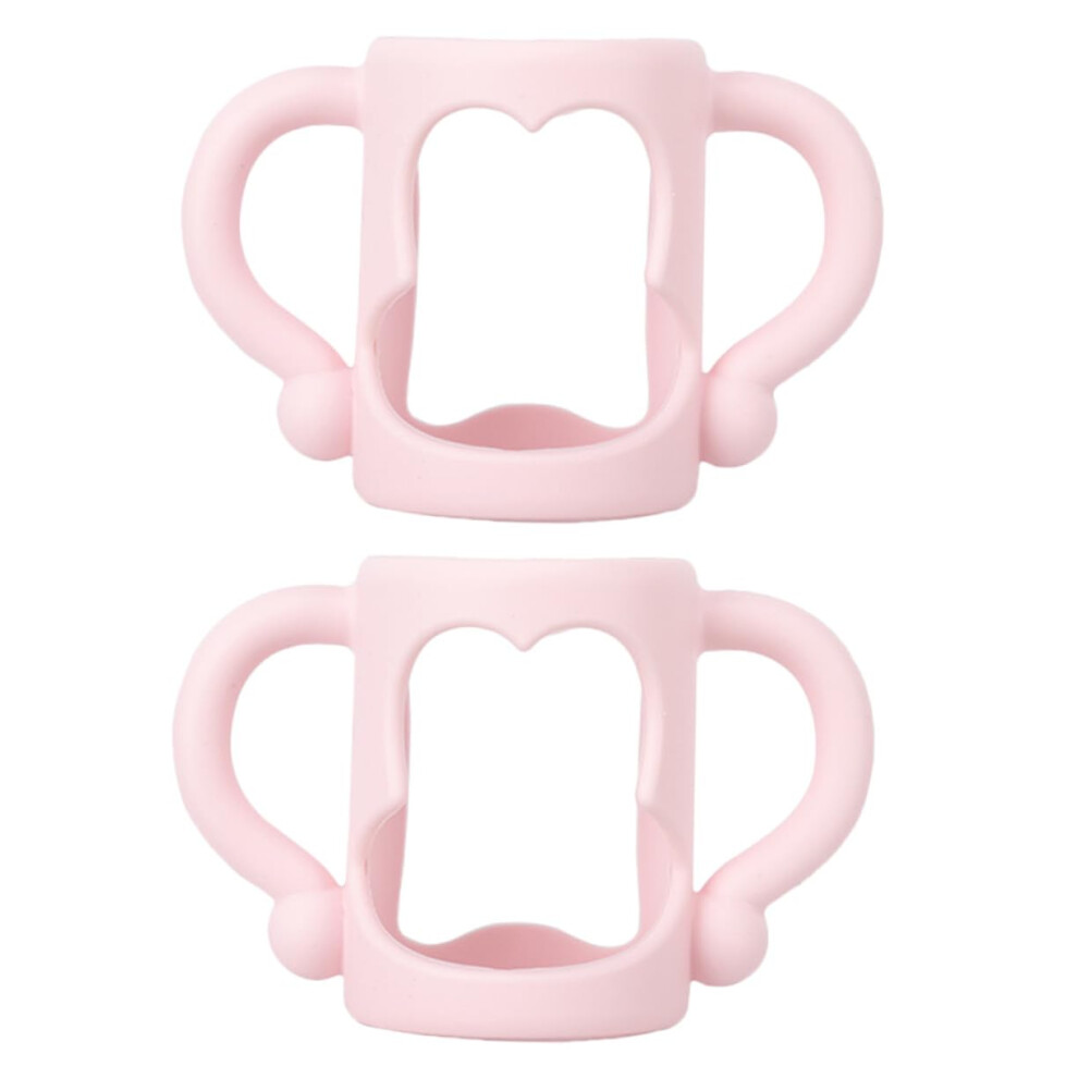 2pcs Baby Bottle Handles Ergonomic Silicone Grip AntiScald Nursing Bottle Accessory