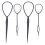 4 x Plastica Flaxen Capelli Dispositivo Nero 1