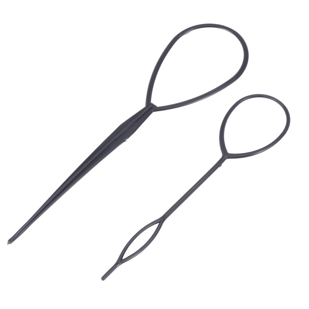 Black 4 Pcs Topsy Tail Hair Styler Hair Style Hair Twister Snare Loop