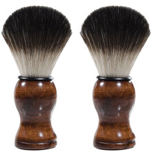 2X Pennello da Barba da Uomo Rasatura Manico Nel Legno Apparecchio per la Pulizia Barba per Il Viso Strumento di Alta Qualità per Salone Pennello per