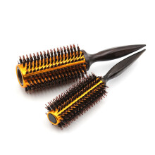 2X Straight Twill Hair Comb Natural Boar Bristle Rolling Brush Round  Blowing Curling