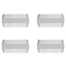 4X Dual Action Stainless Steel Edc Credit Card Size Comb Wallet Comb Pocket Comb Anti-Static Hair Comb
