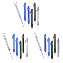 18 Pieces Metal Titanium Toothpicks, Portable Reusable Pocket Toothpicks with Stainless Steel Toothpick Holder