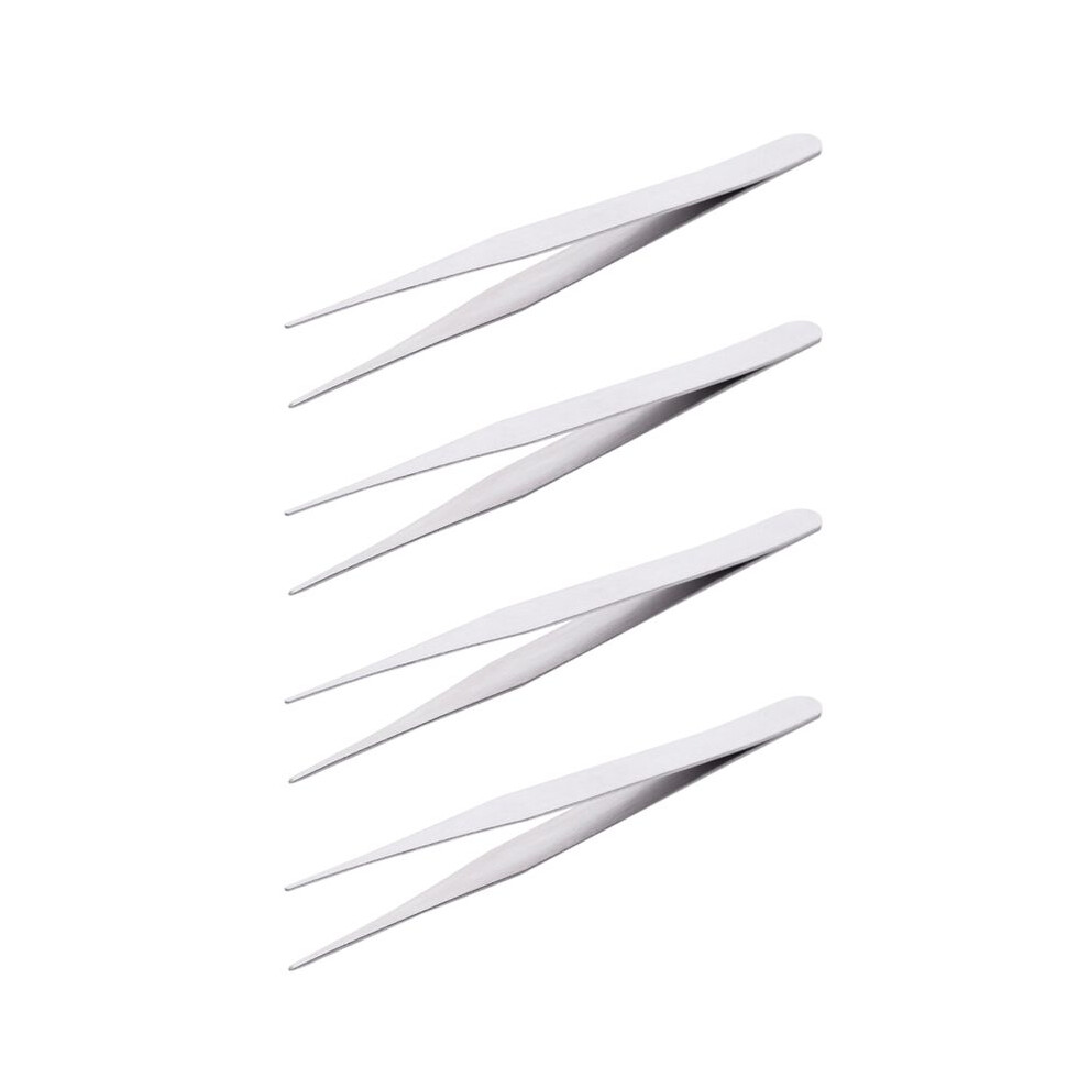 4X Tweezers Tweezers Doctor Pliers Tweezers Antistatic Metal Curve Round Straight (TS-10)
