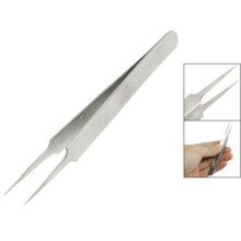 5X Pointy Tip Polished Stainless Steel Straight Tweezers 11cm